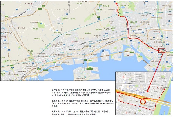 阪神高速道路回避ルート